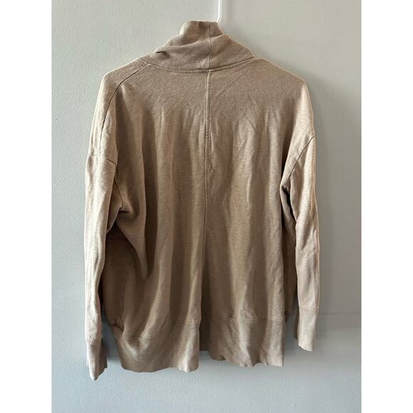 Sonoma Sweater Women's Small Tan Cardigan Neutral Open Front Minimalist - Picture 5 of 6